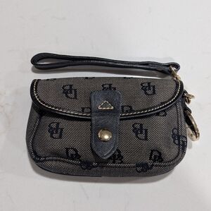 DOONEY & BOURKE WRISTLET Black beige MONOGRAM canvas